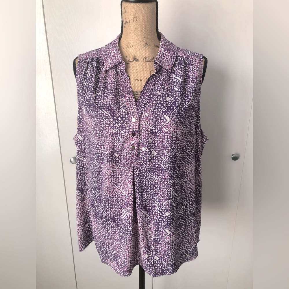 Purple Sleeveless Blouse